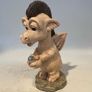 Krystonia Figurine.  Baby Dragon with Crystal 5” tall.